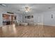 Spacious living room with a large gray sectional and a ceiling fan at 660 Silver Pass, Ocala, FL 34472