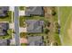 Aerial rooftop view highlighting well-maintained landscaping and screened patios with private pool at 7455 Sw 97Th Terrace Rd, Ocala, FL 34481