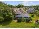 Aerial view of a backyard featuring a screened-in pool and beautiful landscaping at 6882 Sw 113Th Pl, Ocala, FL 34476