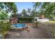 Backyard of home showcasing a screened-in pool, secondary pool, and red shed at 1781 Se 85Th Street Rd, Ocala, FL 34480
