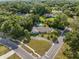 A peaceful neighborhood is highlighted by this aerial view of a spacious home with a private pool at 400 Se 45Th Ter, Ocala, FL 34471