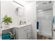 Modern bathroom featuring a stylish vanity, walk-in shower, and fresh, clean finishes for a spa-like experience at 450 Fairways Cir # A101, Ocala, FL 34472