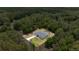 Aerial view of a home nestled among mature trees with a private pool and backyard at 9835 Sw 207Th Cir, Dunnellon, FL 34431