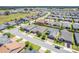 Birds eye view of a residential neighborhood featuring well-maintained homes, manicured lawns and wide paved streets on a sunny day at 4379 Nw 56Th Ct, Ocala, FL 34482
