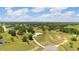 Wide aerial shot of ranch home on expansive, well-manicured acreage; view of farm land and distant neighbors at 5489 Nantahala Ln, Lady Lake, FL 32159