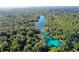 Breathtaking aerial view of a crystal-clear river winding through a lush green forest at 9983 Sw 188Th Cir, Dunnellon, FL 34432
