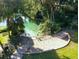 Scenic aerial view of a river access point with a sandy area and stairs at 9983 Sw 188Th Cir, Dunnellon, FL 34432