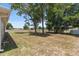 Large backyard with mature trees and a fenced perimeter, perfect for outdoor activities and relaxation at 10081 Se 68Th Ct, Belleview, FL 34420