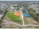 Aerial view of community featuring baseball field, tennis courts, open green spaces and various other activity areas at 11945 Se 171St Loop, Summerfield, FL 34491
