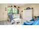 Living room with bright natural light, seaside decor, and stylish furniture at 20820 River Dr # B25, Dunnellon, FL 34431