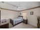 Cozy bedroom with ceiling fan, carpet and neutral walls at 3792 Sw 152Nd Ct, Ocala, FL 34481