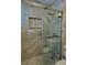 Sleek bathroom featuring a glass-enclosed shower with stylish tile work and modern fixtures at 4513 Nw 30Th Pl, Ocala, FL 34482