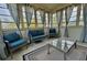 Sunroom with blue wicker furniture, rug, and a glass table at 4513 Nw 30Th Pl, Ocala, FL 34482