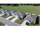An aerial view shows several gray roofed homes with driveways at 8617 Triumph Cir, Wildwood, FL 34785