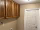 Functional utility room featuring cabinets and door to outside at 15036 Sw 35Th Cir, Ocala, FL 34473