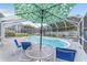 Inviting screened-in pool area with comfortable seating, ideal for relaxing and enjoying sunny days at 20921 Sw 36Th St, Dunnellon, FL 34431