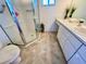 Bright bathroom featuring a glass enclosed shower and long vanity at 6070 Sw 98Th Loop, Ocala, FL 34476