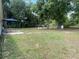 Lush backyard showcasing a patio with outdoor seating, mature trees, and ample green space at 6306 Pecan Crse, Ocala, FL 34472