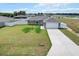 Captivating aerial shot showcasing the property's position, expansive front yard, and convenient driveway at 9 Walnut Run, Ocala, FL 34480