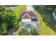 An aerial view shows a home with a screened pool, a carport, and a detached garage amid a lush green landscape at 10140 Sw 81St Terrace Rd, Ocala, FL 34481