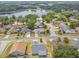 Aerial view of homes near lake, highlighting neighborhood at 1317 Ravida Woods Dr, Apopka, FL 32703