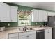 Bright kitchen featuring a stainless steel dual sink, white cabinets, and a window at 14118 Sw 32Nd Terrace Rd, Ocala, FL 34473
