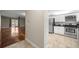 Modern kitchen with stainless steel appliances and tile floors, adjacent to a bright living space at 1640 Ne 40Th Ave # 107, Ocala, FL 34470