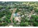 Aerial view of the expansive estate featuring a pool, guesthouse and circular drive at 170 Sw 80Th St, Ocala, FL 34476