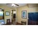 Comfortable bedroom with a view to the kitchen at 20820 River Dr # B32, Dunnellon, FL 34431