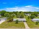 Overhead view of a single-Gathering home, showing its yard, roof, and proximity to neighboring houses and greenery at 6263 Sw 107Th St, Ocala, FL 34476