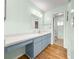 Bathroom boasts a vanity with storage, a large mirror, and updated fixtures at 6263 Sw 107Th St, Ocala, FL 34476