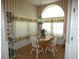 Cozy breakfast nook with a large window and striped wallpaper at 8765 Sw 190Th Cir, Dunnellon, FL 34432