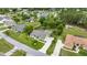 Aerial view of a charming home with a screened-in pool, a long driveway, and a lush green yard at 4966 Sw 107Th Loop, Ocala, FL 34476