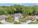 An aerial view of the landscaped home nestled among mature trees and manicured lawns at 11569 Sw 75Th Cir, Ocala, FL 34476
