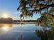 Picturesque lakeside view with serene water reflections and Spanish moss draped trees in morning light at 19938 Burkitt Rd, Dunnellon, FL 34432