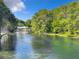 Tranquil water view showcases clear river waters lined with green trees and glimpses of waterfront homes at 19938 Burkitt Rd, Dunnellon, FL 34432
