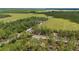 Aerial view of a property nestled among lush trees and expansive green fields at 23964 Nw Falcon Ave, Dunnellon, FL 34431