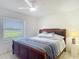 Comfortable bedroom featuring a window with peaceful views and a ceiling fan for added comfort at 258 Nw 122Nd Ave, Oxford, FL 34484