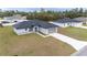 Aerial view of single-story home, showcasing its tidy front lawn and neutral color palette at 4415 Sw 169Th Lane Rd, Ocala, FL 34473