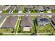 Aerial view highlighting the property's backyard patio and fence for privacy at 5862 Sw 80Th Ln, Ocala, FL 34476