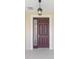 Elegant dark-stained front door with sidelight and a decorative pendant light at 8783 Sw 69Th Place Rd, Ocala, FL 34481