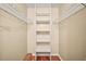 Empty walk-in closet featuring metal shelving and hardwood floors to maximize storage at 10347 Se 178Th Pl, Summerfield, FL 34491