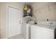 Functional laundry room with washer, dryer, water heater and access to outside at 13102 Se 101St Ave, Belleview, FL 34420