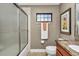 Bathroom with a tile floor, glass-doored shower and a granite-topped vanity at 1427 Sw 161St St, Ocala, FL 34473