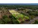An aerial view showcasing the expansive property, surrounded by lush greenery and mature trees at 15465 Se 113Th Street Rd, Ocklawaha, FL 32179