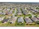 An aerial view of the neighborhood showcasing well-maintained homes and landscaping at 3500 Countryside Path, The Villages, FL 32163
