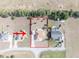 Aerial view showcasing the home's location, lot size, and surrounding neighborhood at 7475 Se 105Th Pl, Belleview, FL 34420
