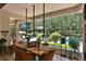 Inviting dining area with backyard views of pool and greenery, perfect for relaxation or entertainment at 1300 Sw 43Rd Pl, Ocala, FL 34471