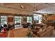 Spacious living room with access to the outside, featuring ceiling fans and comfortable seating at 1300 Sw 43Rd Pl, Ocala, FL 34471