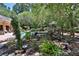 Serene backyard with a sparkling pool, rock waterfall, and lush tropical landscaping at 1300 Sw 43Rd Pl, Ocala, FL 34471